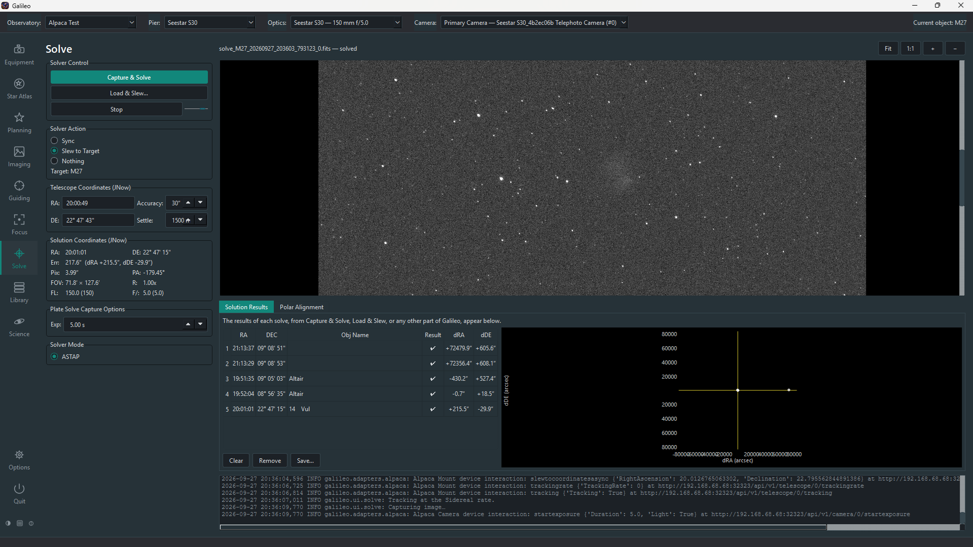 Solve screen with solver controls and results.